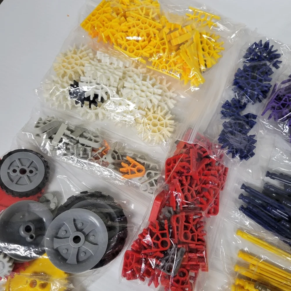 Large K'NEX Building Pieces Lot – Rods, Connectors, Wheels, Gears Bulk Building